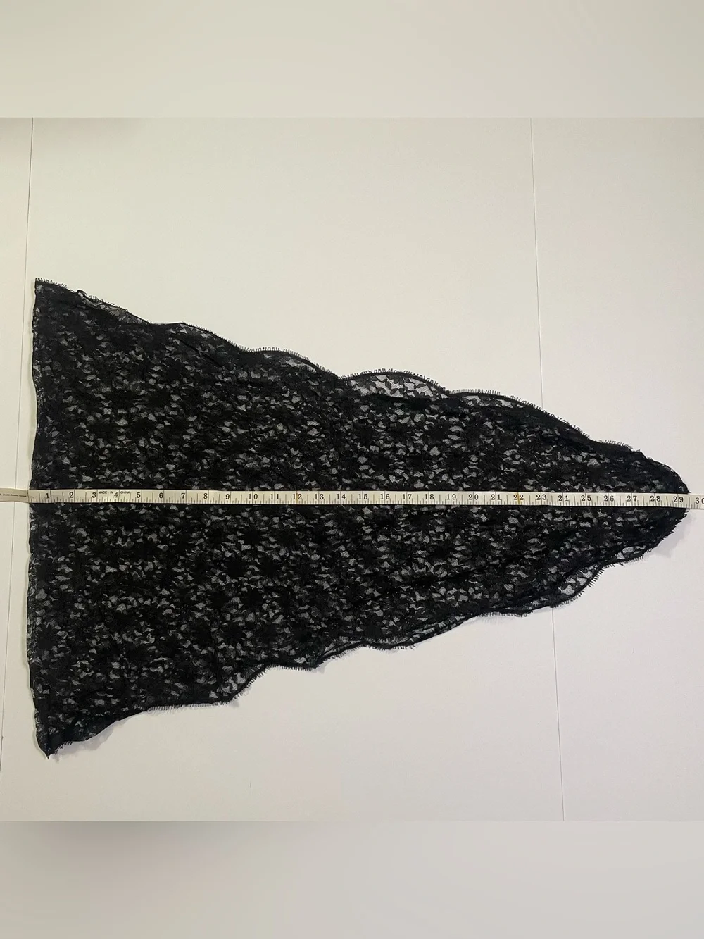 Lace Black Sheer Fashion Scarf with Floral Lace